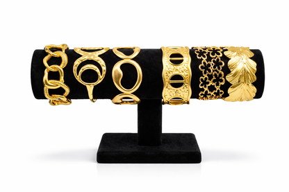 Armreif goldfarben Armband Nickelfrei  Blumen Blätter Glieder Cosmos