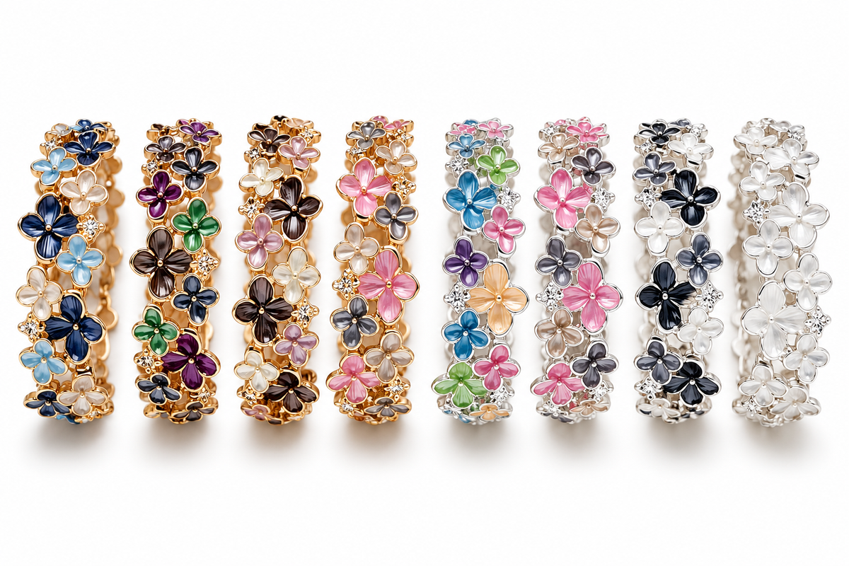 Armband Elastisch Blumen Floral Pastell Ardoné Nickelfrei