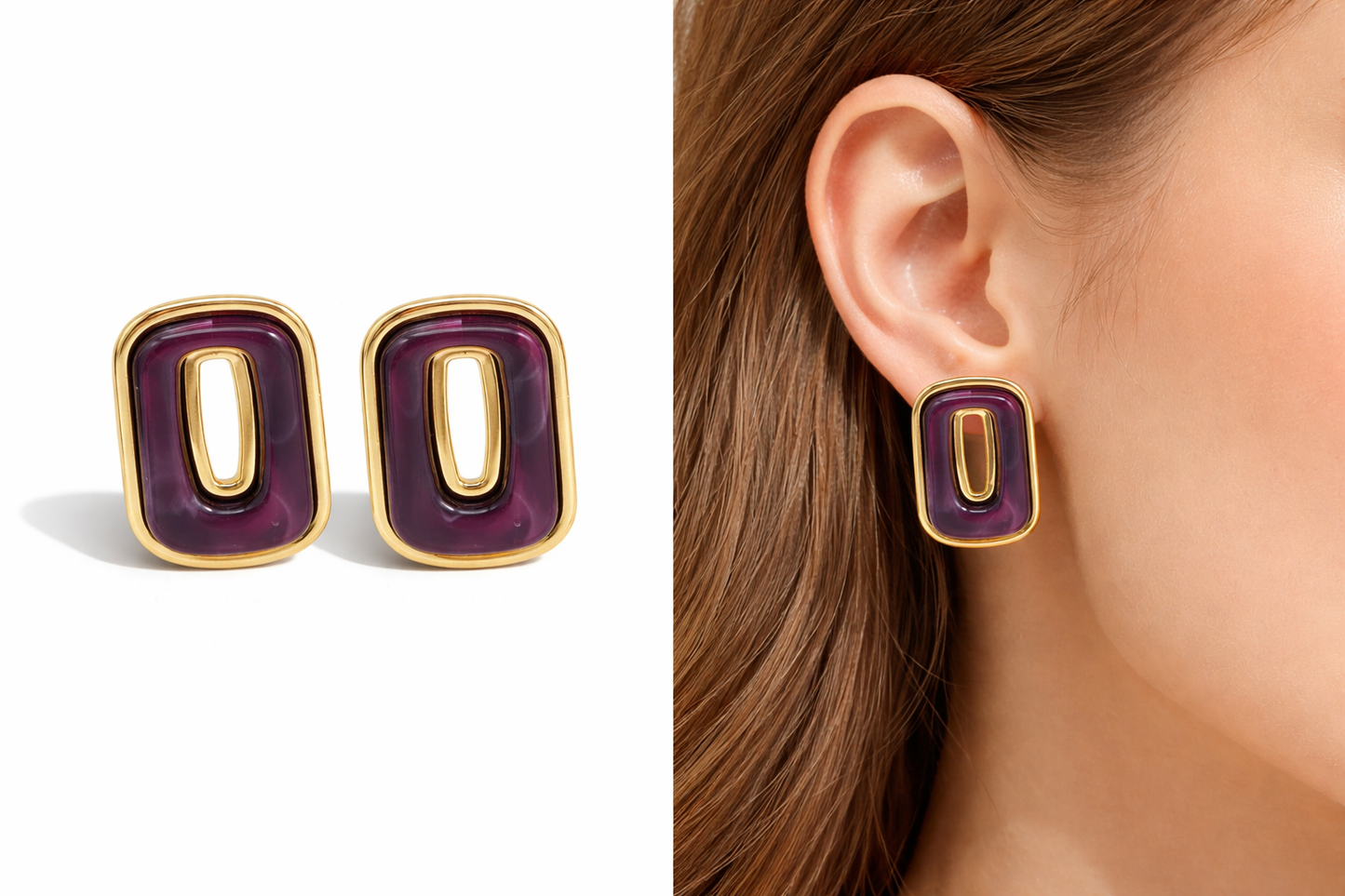 Biba Ohrringe ohrstecker beige braun grün rot lila rosa modeschmuck nickelfrei