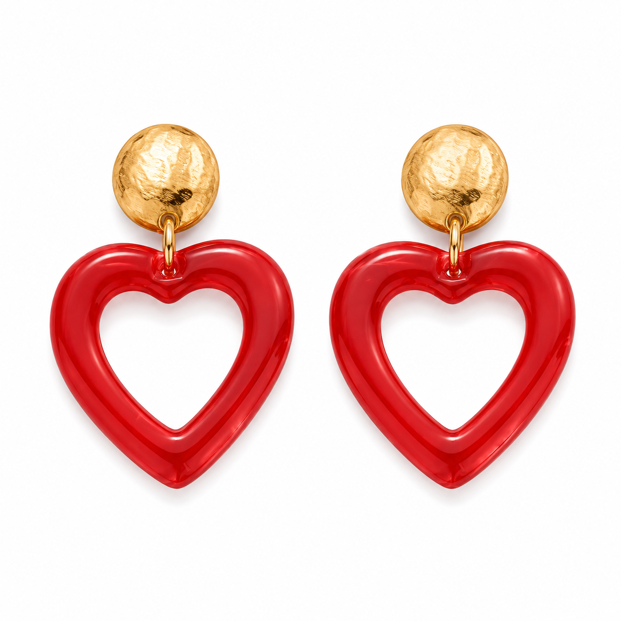 Biba Ohrringe Ohrhänger Herz Rot Orange Rosa liebe Freundschaft Valentin Romantisch