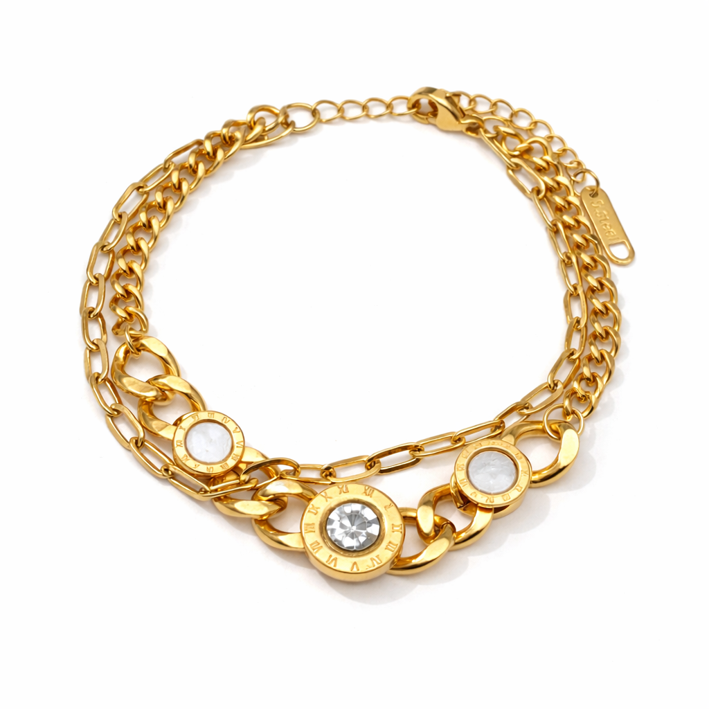 Armreif Silber- Goldfarben nickelfrei Verzierungen Modern schlicht elegant Cosmos