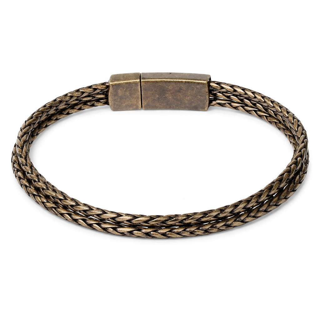 Armband Antik Brass Unisex dreifach Armband in Bronzekupfer ton Nickelfrei Biba