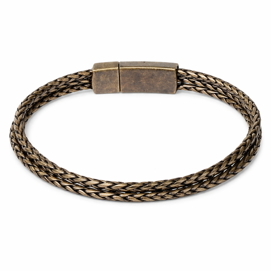 Armband Antik Brass Unisex dreifach Armband in Bronzekupfer ton Nickelfrei Biba