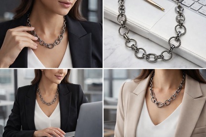 Halskette Kurzhalskette "Gun Metal" Look Business Freizeit Biba Nickelfrei