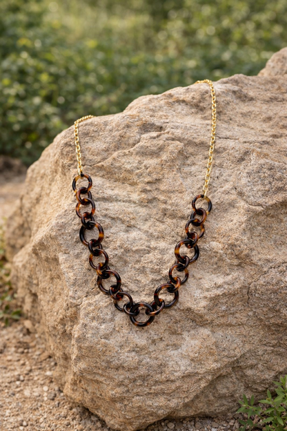 Halskette nickelfrei Braun goldfarben elegant Gala fest Modeschmuck Biba