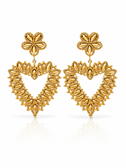 Ohrhänger gold- Silberfarben herz Blume nickelfrei liebe romantisch Trend Yehwang