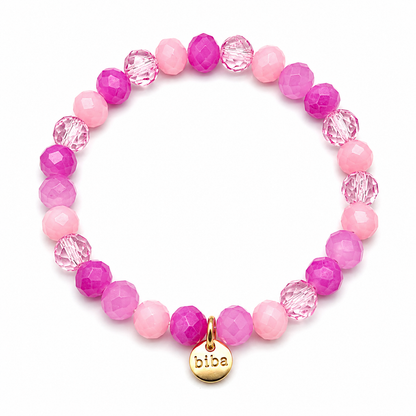 Biba Armband elastisch Crystal Perlen in bunte Farben, ideal zum Kombinieren