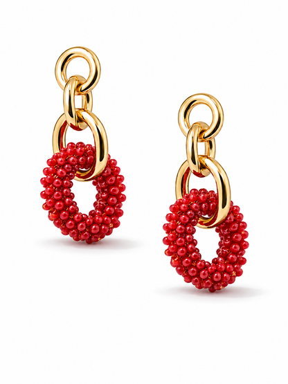 Ohrhänger Café d´Or  oder Red Passionnickelfrei Ohrringe Braun goldfarben chic Yehwang