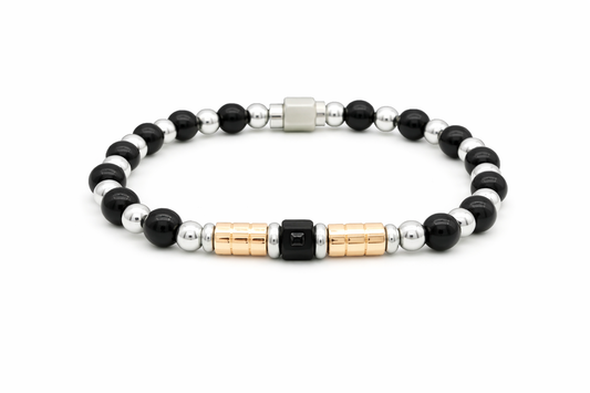 Armband Herrenarmband Schwarz Gold Silber Unisex Nickelfrei Amorino