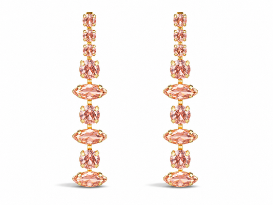 Biba Ohrhänger Rosa Hang-Drops Stones Elegant Party Nickelfrei
