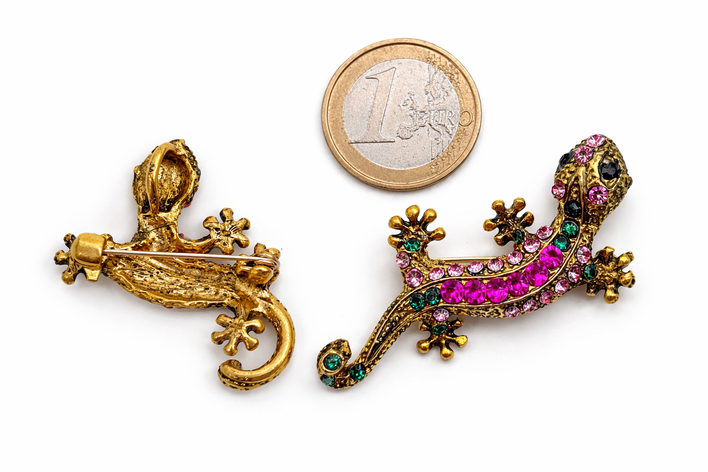 Brosche Salamander Pink Natur Reptil Modeschmuck