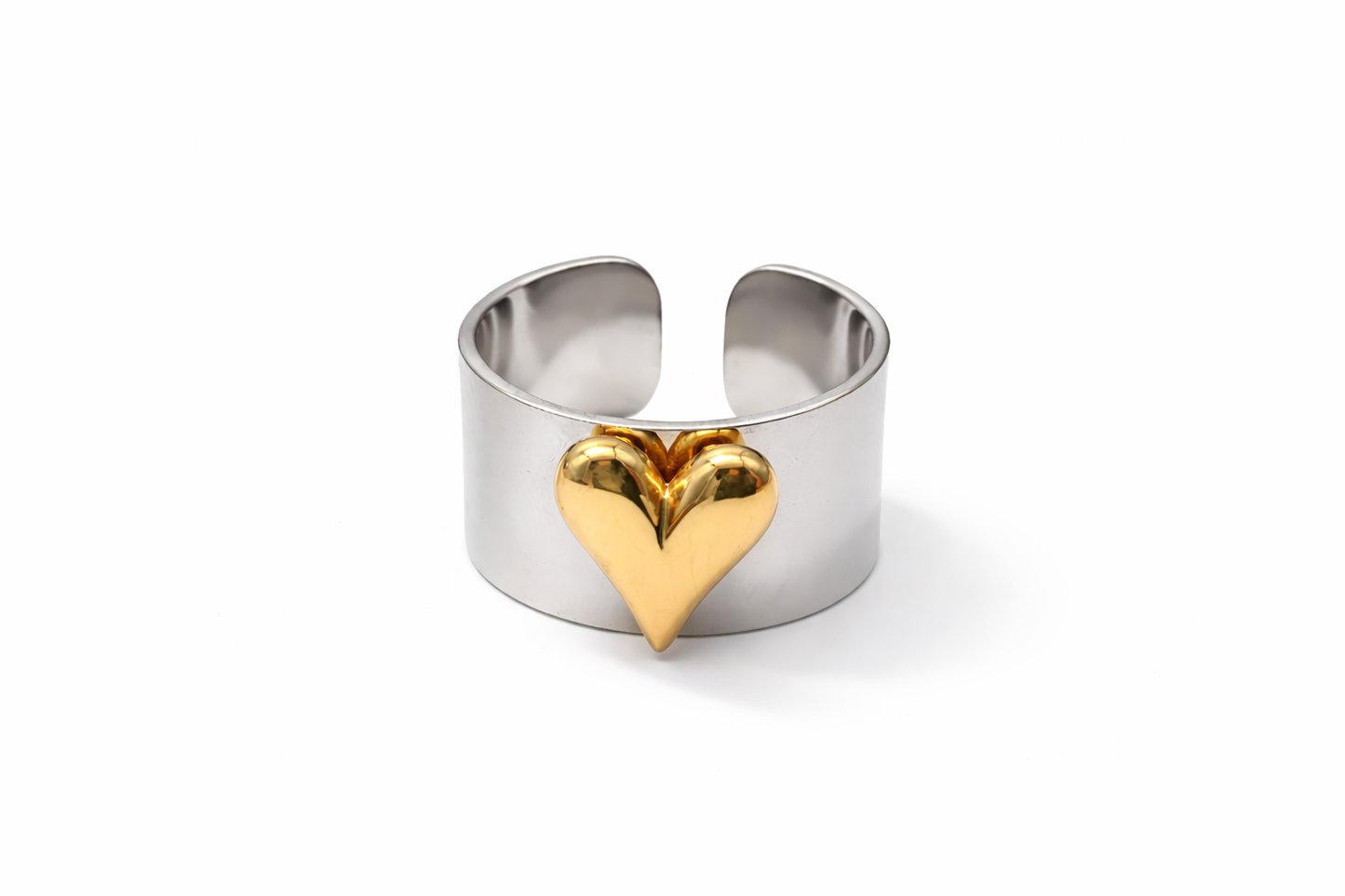 Ring verstellbarer Ring Nickelfrei Gold Silber herz liebe Romantik treue Amorino