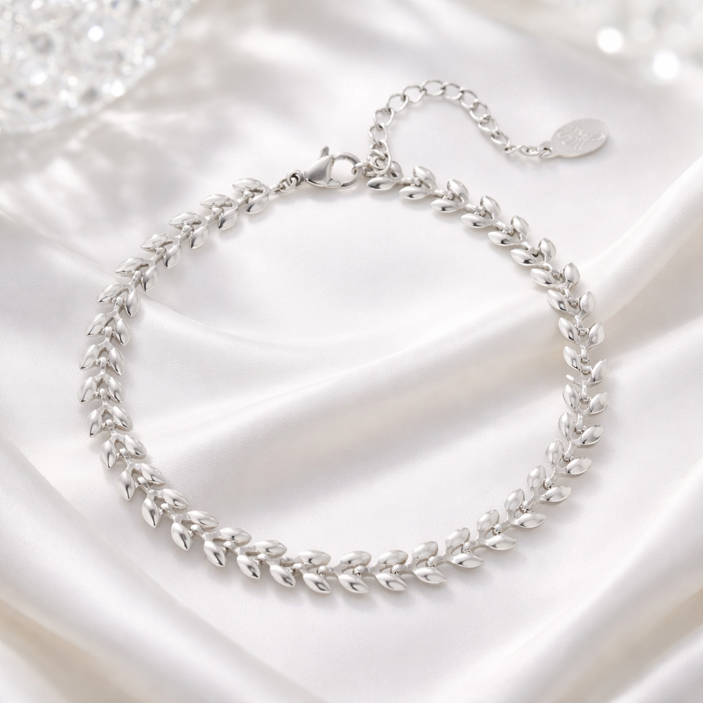 Armband Blättermotiv Filigran Silberfarben Kombinierbar Nickelfrei Yehwang