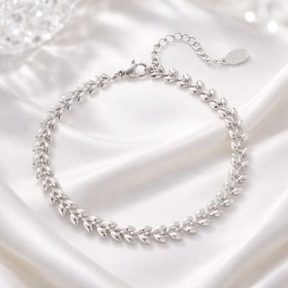 Armband Blättermotiv Filigran Silberfarben Kombinierbar Nickelfrei Yehwang