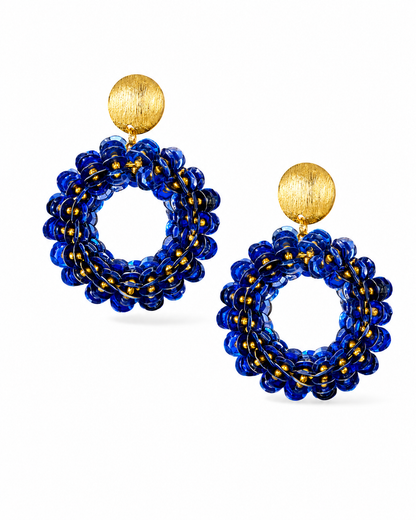 Ohrhänger Pailletten Blau Gold lila Kupfer nickelfrei Jeans Party Sommer Yehwang