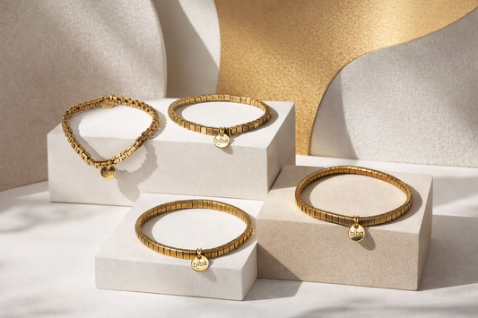 Armband elastisch Bronze-Gold in verschiedene Farben, Kombinierbar Biba