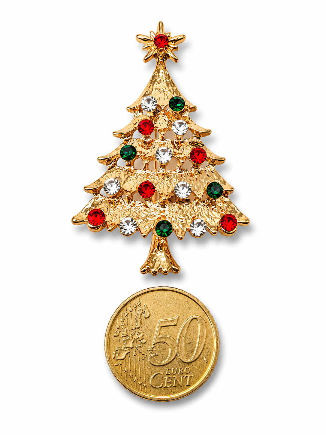 Broche Weihnachtsbaum Tanne Perlen Straß Christmas