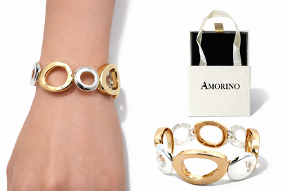 Armband elastisches Armband Gold Silber Organisch Trend Statement Amorino