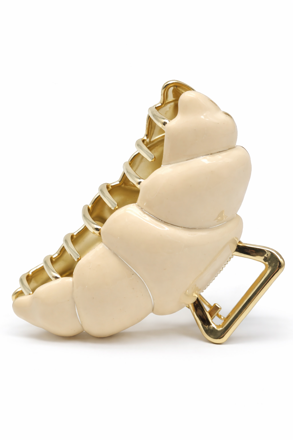 Yehwang Haarklammer haarschmuck Croissant braun creme goldfarben Metall