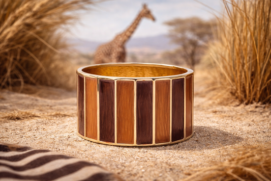 Klapp-Armband Braun Orange Emaille Nickelfrei Naturtöne Nickelfrei Yehwang