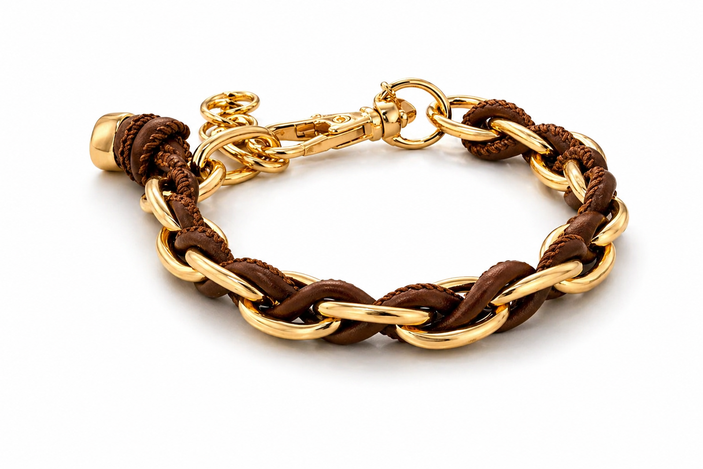 Armband Gliederarmband Goldfarben durchzogen Kunstleder Farben Biba Nickelfrei