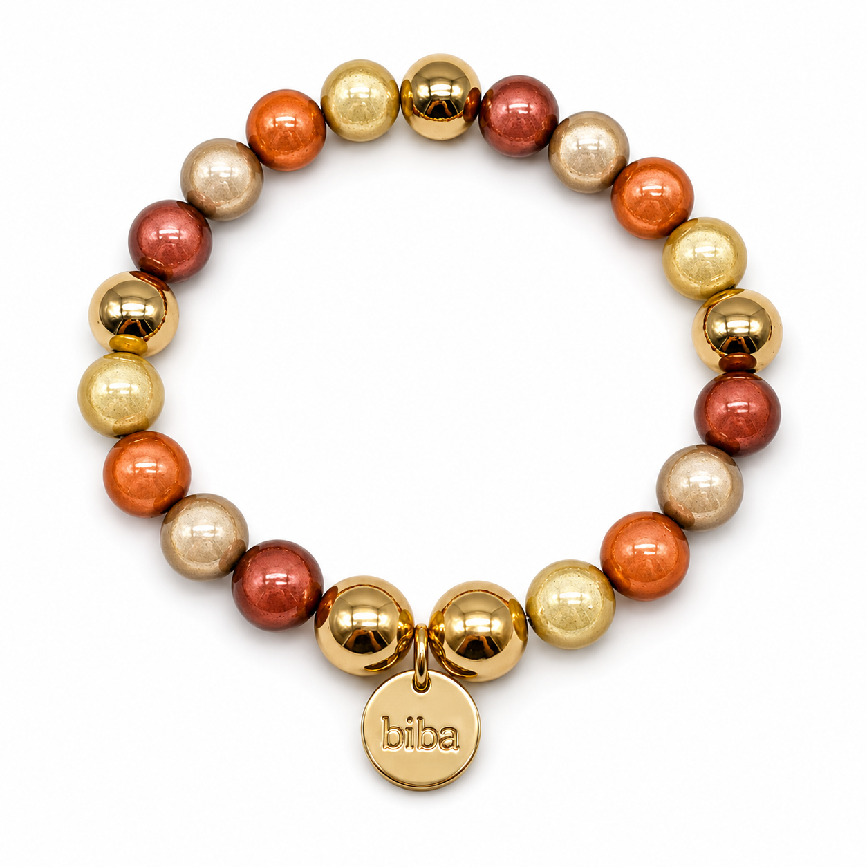 Armband elastisch space beads 20 cm Braun Grün Rot extra groß
