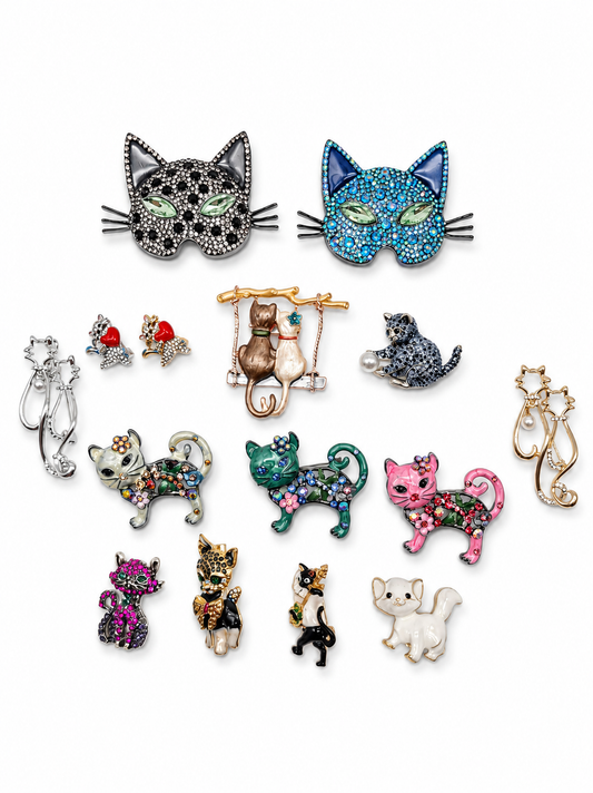 Brosche Katzen Katze Kater Kitten Modeschmuck Märchen