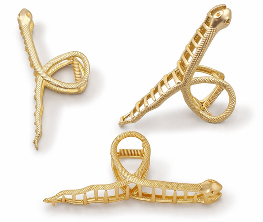 Haarklammer in Form eines Schlange in Goldfarben Modeschmuck Yehwang