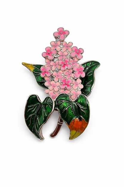Brosche Edelflieder Flieder Rosa Lila Blumen Blüte Modeschmuck