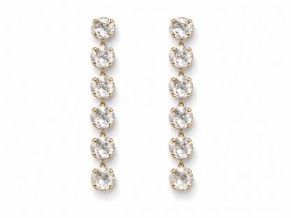 Biba Ohrhänger Strass-Kaskade Transparent Rosa Elegant Klassisch