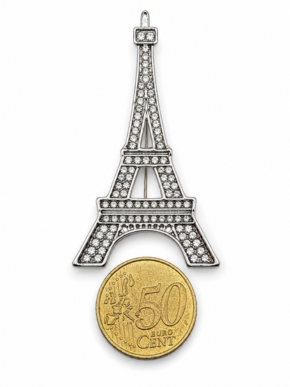Brosche Paris Musik Tanz Mode Eleganz Eifelturm Straß Magie