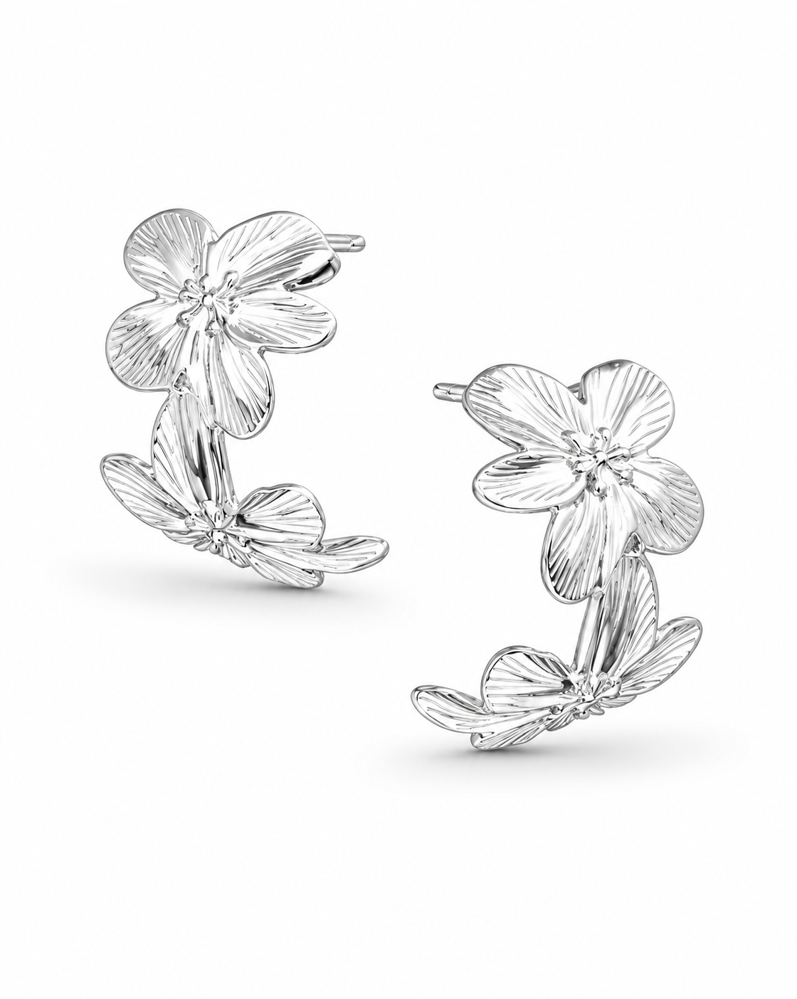 Creolen Double Flower Goldfarben nickelfrei Blumen Statement Yehwang