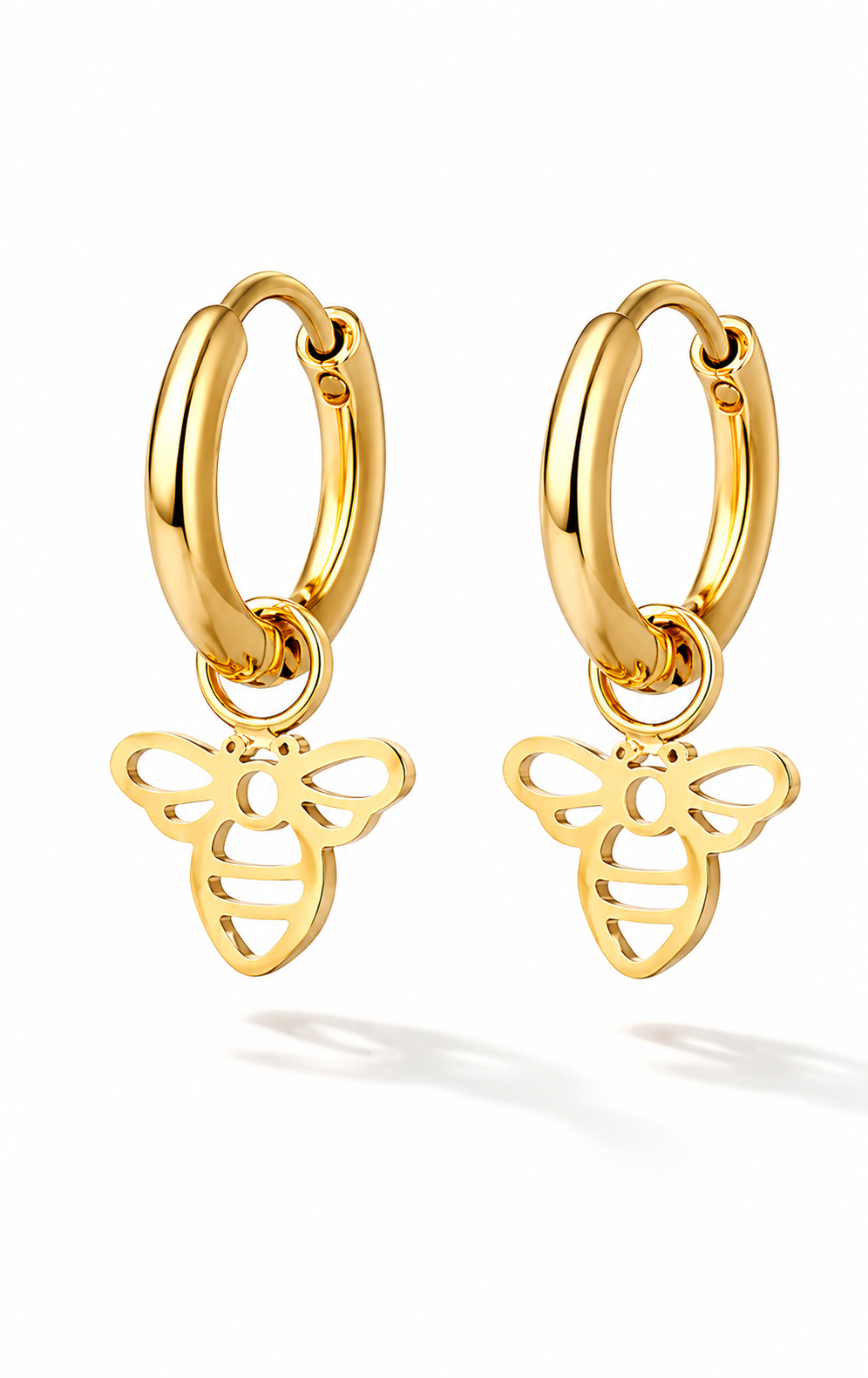 Creolen Minimalistische Bienenohrringe Honig nickelfrei Biene Goldfarben Yehwang