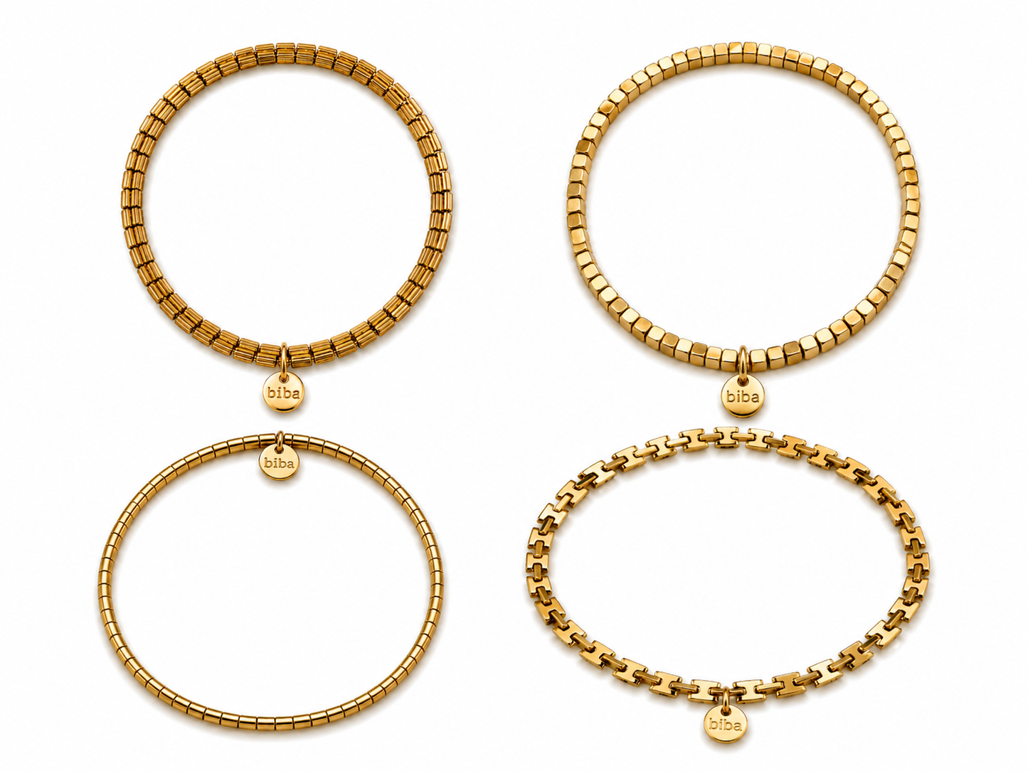 Armband elastisch Bronze-Gold in verschiedene Farben, Kombinierbar Biba