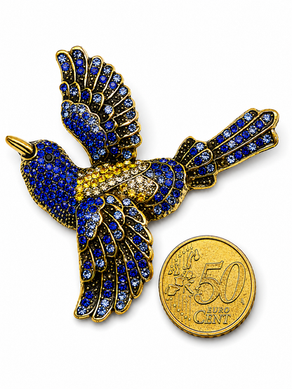 Brosche Kolibri Blau Pink Amazonas Vogel Vögel Trend hummingbird