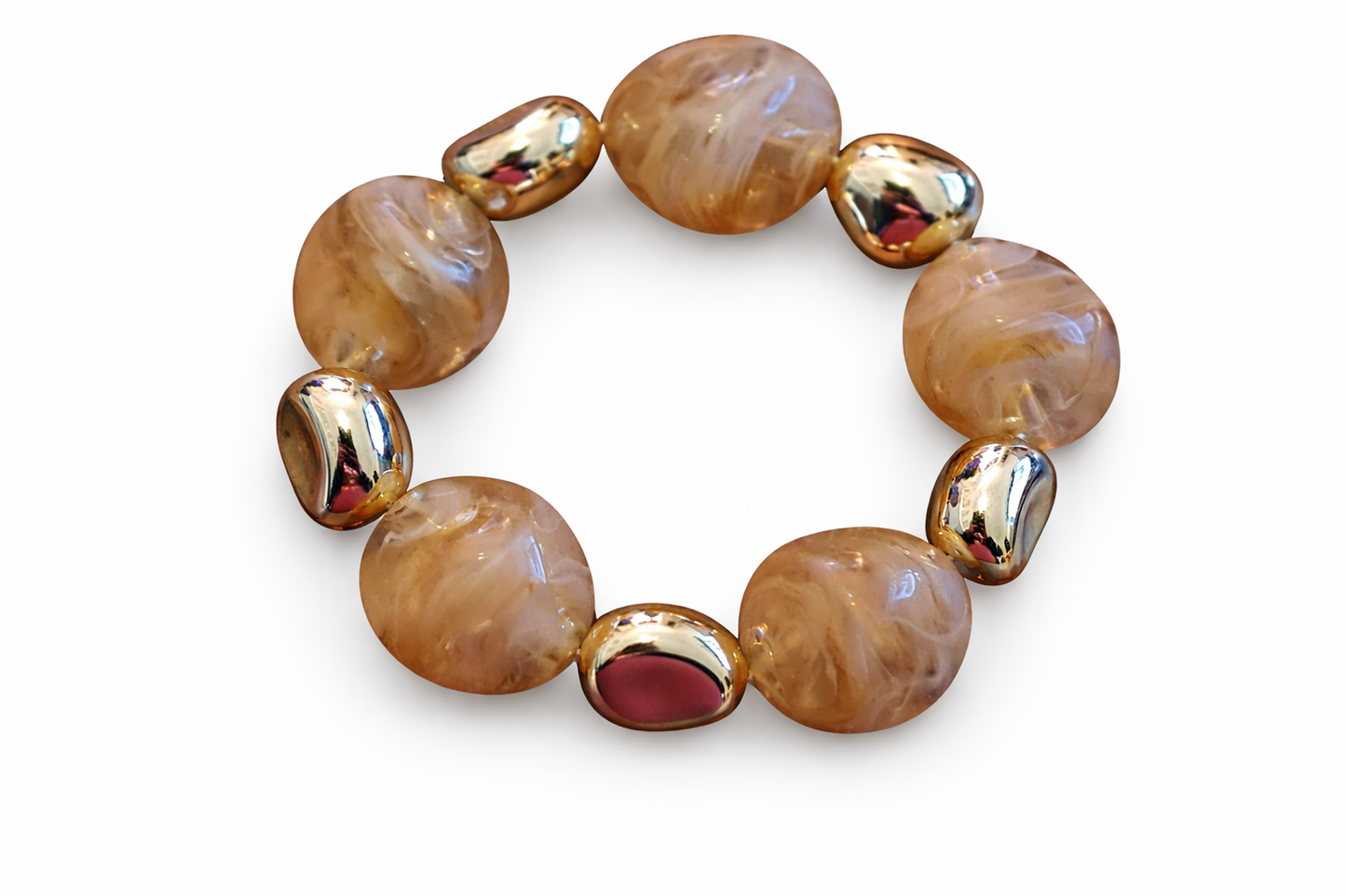 Armband elastisch Goldfarben Beige Burgund Bordeaux nickelfrei Trend WAUW