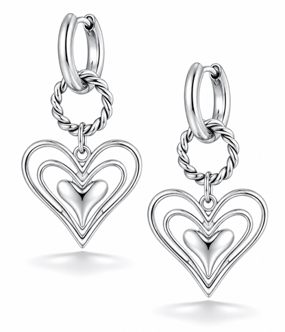 Ohrringe Ohrhänger Silber-Goldfarben nickelfrei liebe Romantik Sommer Yehwang