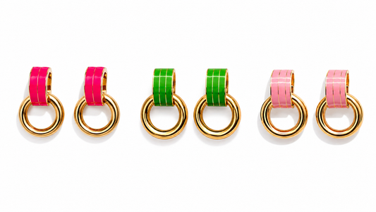 Ohrstecker Goldfarbe Rosa Grün Pink Nickelfrei Ohrringe Ohrhänger Yehwang