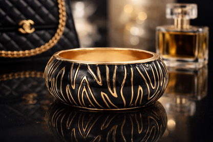 Armband Klapp-Armband Schwarz Weiß Gold Orange Nickelfrei Cosmos