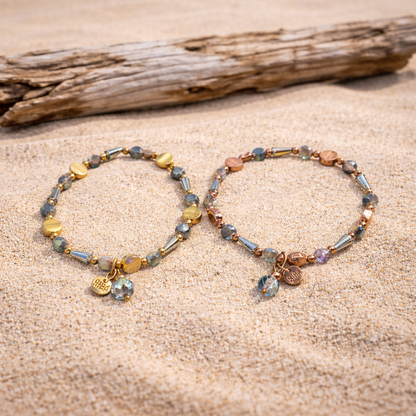 Armband elastisch Hellblaue Transparente Goldene Roségoldene Trend 2026 Biba