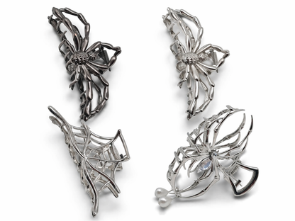 Haarklammer Halloween Spinnen Spinnennetz Gun Metal Silberfarben Sensibling Corp.