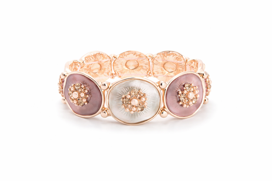 Armband elastisches Scheibenarmband mit Strasssteinen Lila Pastell Amorino