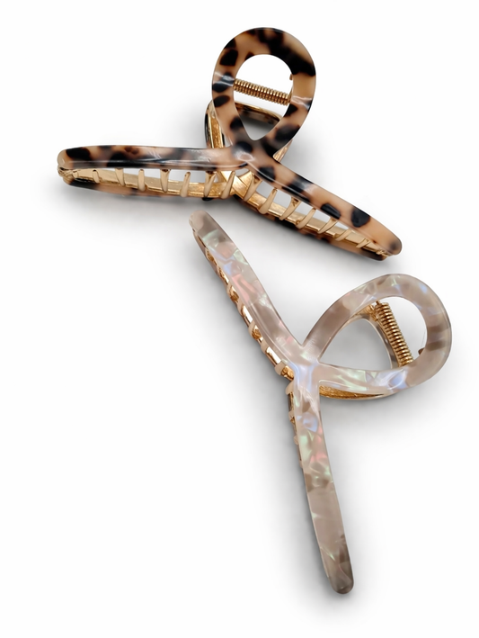 Haarklammer mit Lockenmarmor Optik in 2 Farben Haarschmuck Yehwang