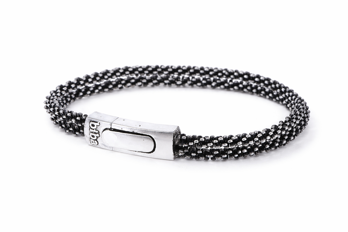 Armband Antik Silberfarben Doppelkette mit Magnetverschluss Nickelfrei Unisex Biba
