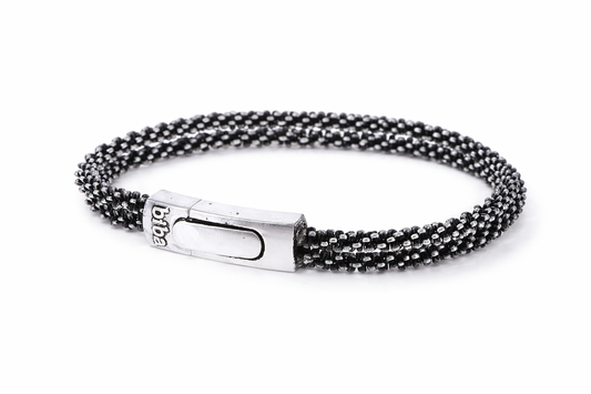 Armband Antik Silberfarben Doppelkette mit Magnetverschluss Nickelfrei Unisex Biba