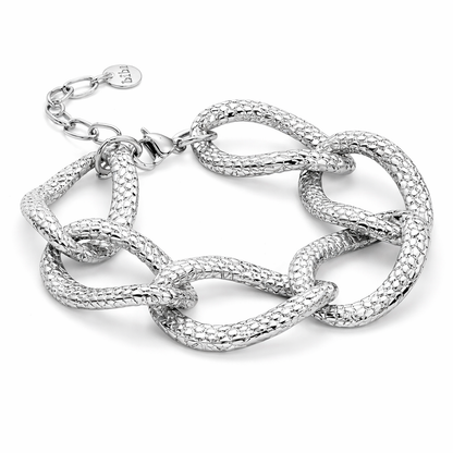 Armband Silberfarben mit Relief und große Glieder Nickelfrei Trend Biba