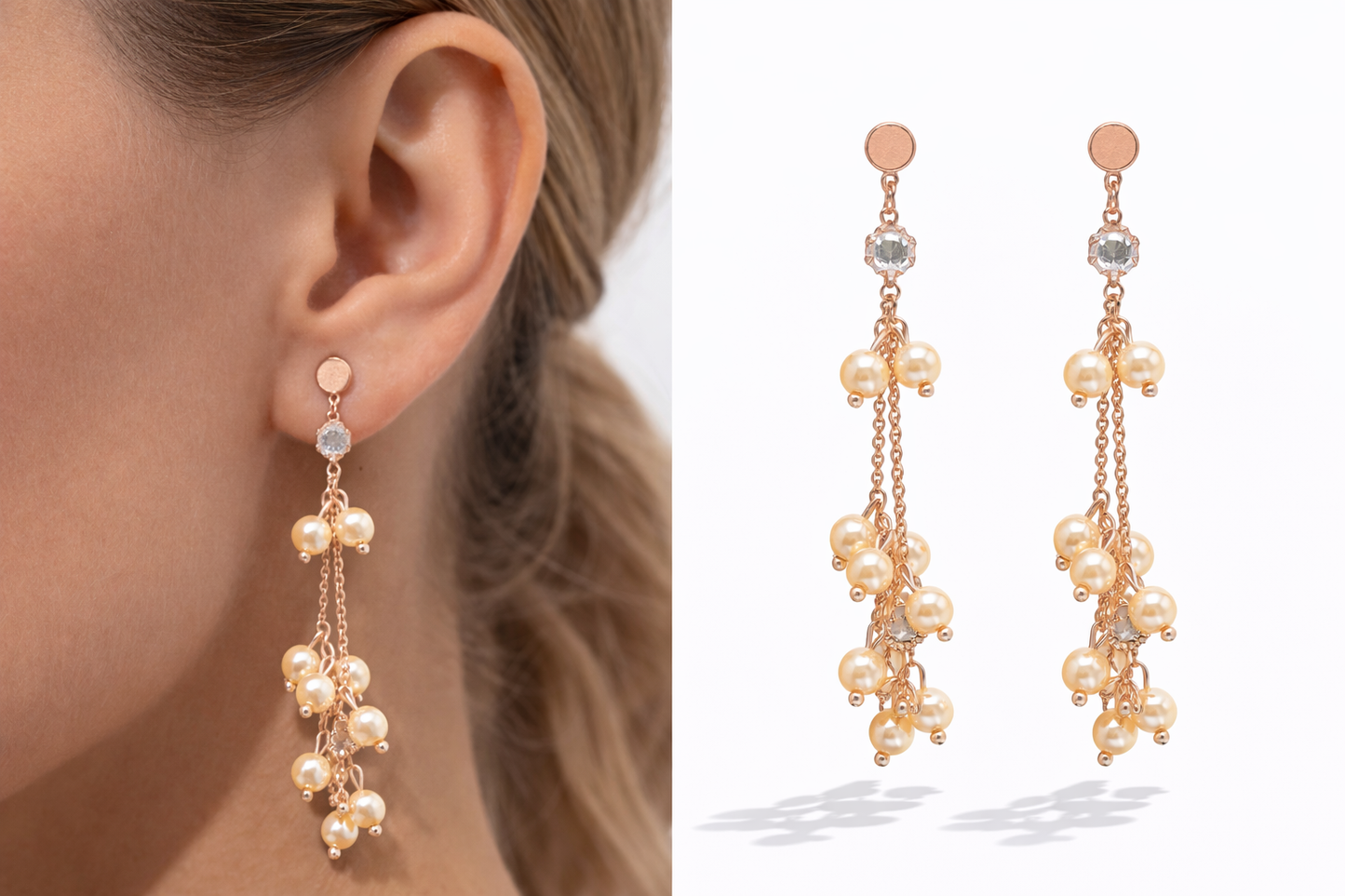 Biba Ohrringe Ohrhänger Dancing Pearls Perlchen Strass Party Ohrschmuck