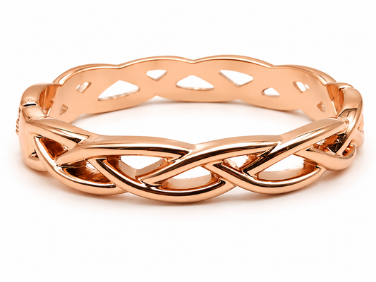 Armreif mit Scharnier im keltischen Plat-Stil, Roségold-Finish Trend Sommer Ibiza