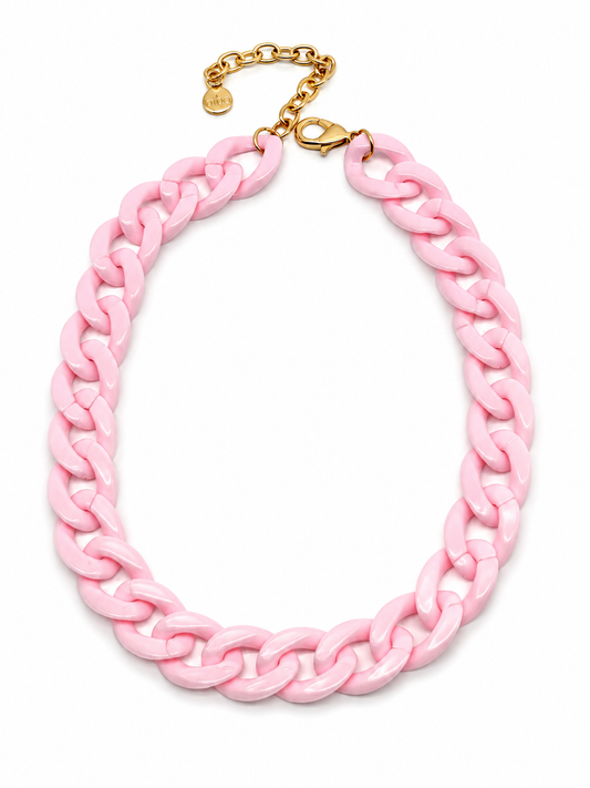 Halskette Biba Rosa Gliederhalskette Acryl Süß Sommerlich