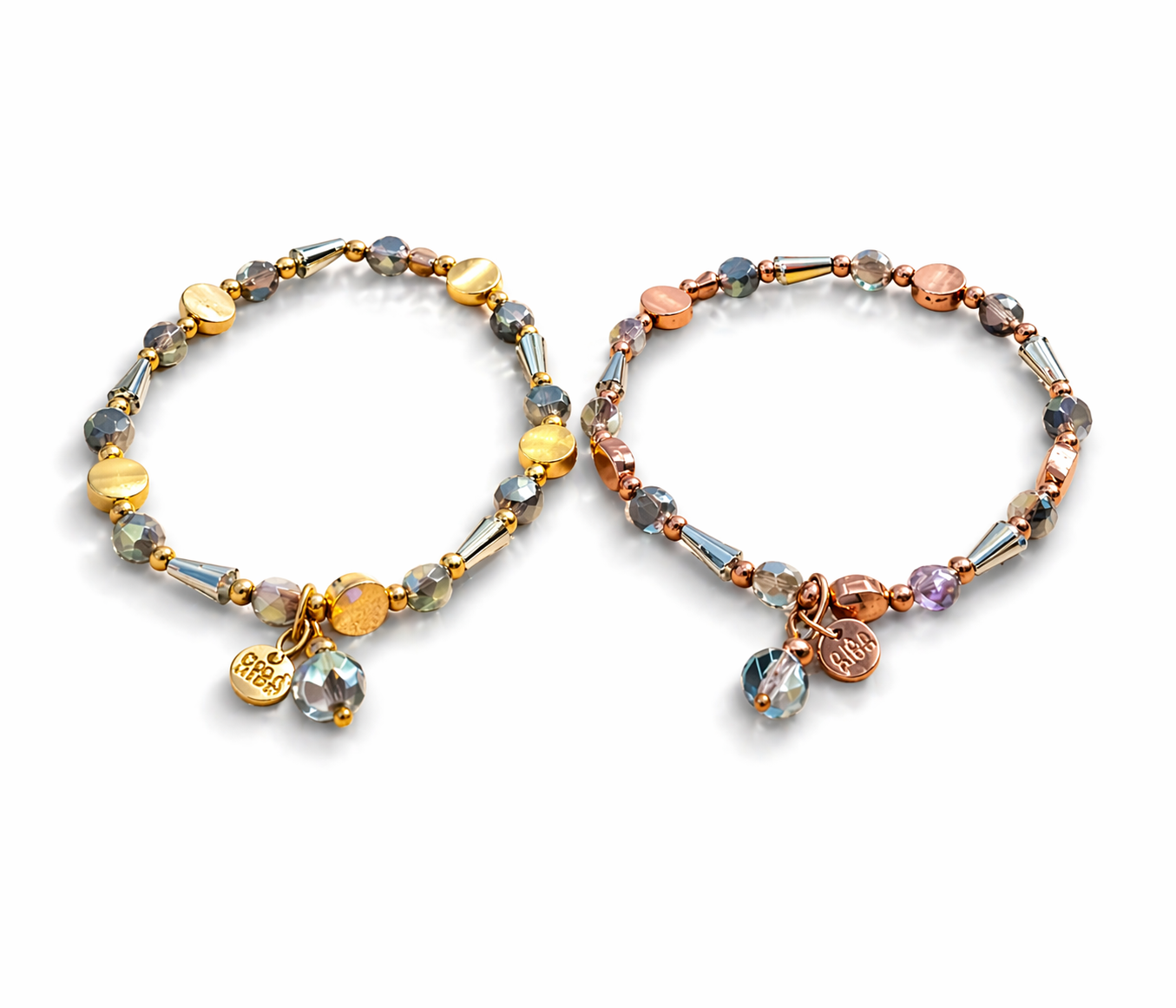 Armband elastisch Hellblaue Transparente Goldene Roségoldene Trend 2026 Biba